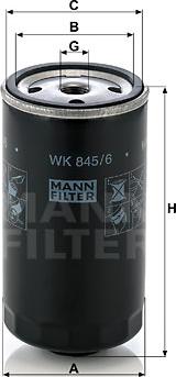 Mann-Filter WK 845/6 - Топливный фильтр autospares.lv