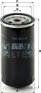 Mann-Filter WK 845/8 - Топливный фильтр autospares.lv