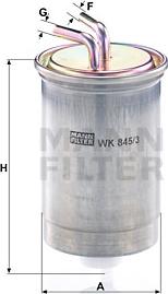 Mann-Filter WK 845/3 - Топливный фильтр autospares.lv