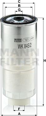 Mann-Filter WK 845/2 - Топливный фильтр autospares.lv
