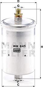 Mann-Filter WK 845 - Топливный фильтр autospares.lv