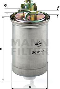 Mann-Filter WK 842/4 - Топливный фильтр autospares.lv