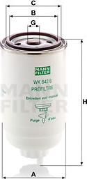 Mann-Filter WK 842/6 - Топливный фильтр autospares.lv