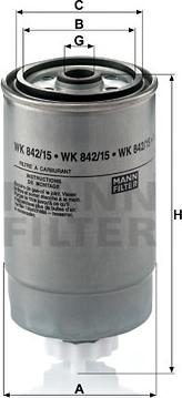 Mann-Filter WK 842/15 - Топливный фильтр autospares.lv