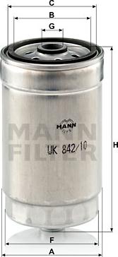 Mann-Filter WK 842/10 - Топливный фильтр autospares.lv