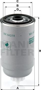 Mann-Filter WK 842/11 - Топливный фильтр autospares.lv