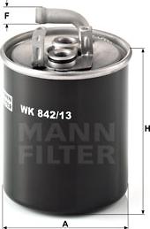 Mann-Filter WK 842/13 - Топливный фильтр autospares.lv