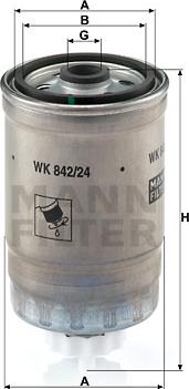 Mann-Filter WK 842/24 - Топливный фильтр autospares.lv