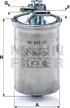 Mann-Filter WK 842/21 x - Топливный фильтр autospares.lv