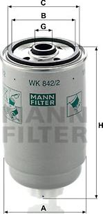 Mann-Filter WK 842/2 - Топливный фильтр autospares.lv