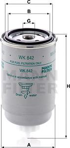 Mann-Filter WK 842 - Топливный фильтр autospares.lv