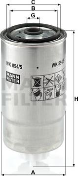 Mann-Filter WK 854/5 - Топливный фильтр autospares.lv