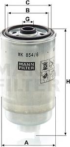 Mann-Filter WK 854/6 - Топливный фильтр autospares.lv