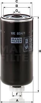 Mann-Filter WK 854/1 - Топливный фильтр autospares.lv