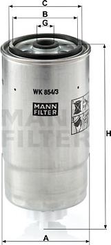 Mann-Filter WK 854/3 - Топливный фильтр autospares.lv