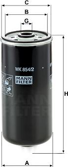 Mann-Filter WK 854/2 - Топливный фильтр autospares.lv