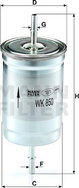 Mann-Filter WK 850 - Топливный фильтр autospares.lv