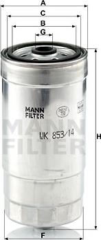 Mann-Filter WK 853/14 - Топливный фильтр autospares.lv