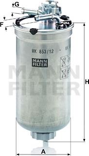 Mann-Filter WK 853/12 - Топливный фильтр autospares.lv