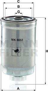 Mann-Filter WK 8051 - Топливный фильтр autospares.lv