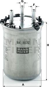 Mann-Filter WK 8032 - Топливный фильтр autospares.lv