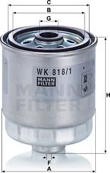 Mann-Filter WK 818/1 - Топливный фильтр autospares.lv