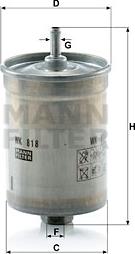 Mann-Filter WK 818 - Топливный фильтр autospares.lv