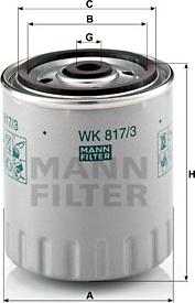 Mann-Filter WK 817/3 x - Топливный фильтр autospares.lv