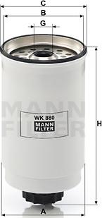 Mann-Filter WK 880 - Топливный фильтр autospares.lv