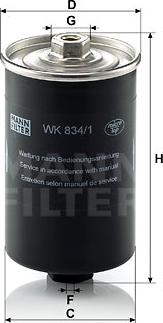 Mann-Filter WK 834/1 - Топливный фильтр autospares.lv