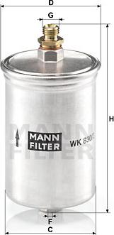 Mann-Filter WK 830/3 - Топливный фильтр autospares.lv