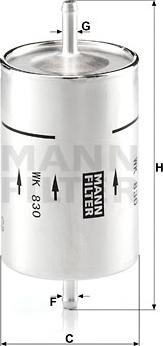 Mann-Filter WK 830 - Топливный фильтр autospares.lv