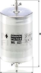 Mann-Filter WK 831 - Топливный фильтр autospares.lv