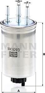 Mann-Filter WK 829/3 - Топливный фильтр autospares.lv