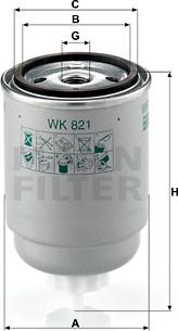 Mann-Filter WK 821 - Топливный фильтр autospares.lv