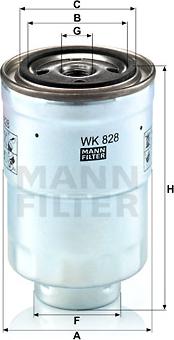 Mann-Filter WK 828 x - Топливный фильтр autospares.lv
