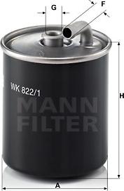 Mann-Filter WK 822/1 - Топливный фильтр autospares.lv