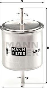 Mann-Filter WK 79 - Топливный фильтр autospares.lv