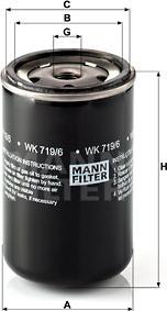 Mann-Filter WK 719/6 - Топливный фильтр autospares.lv