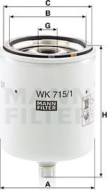 Mann-Filter WK 715/1 x - Топливный фильтр autospares.lv