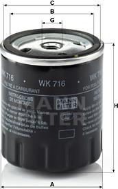 Mann-Filter WK 716 - Топливный фильтр autospares.lv