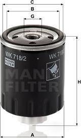 Mann-Filter WK 718/2 - Топливный фильтр autospares.lv