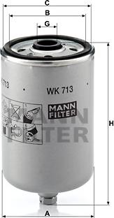 Mann-Filter WK 713 - Топливный фильтр autospares.lv