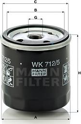 Mann-Filter WK 712/5 - Топливный фильтр autospares.lv
