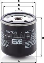 Mann-Filter WK 712/2 - Топливный фильтр autospares.lv