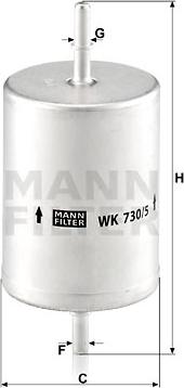 Mann-Filter WK 730/5 - Топливный фильтр autospares.lv