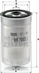 Mann-Filter WK 730/2 x - Топливный фильтр autospares.lv