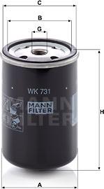 Mann-Filter WK 731 - Топливный фильтр autospares.lv