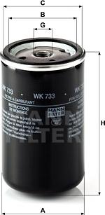 Mann-Filter WK 733 - Топливный фильтр autospares.lv