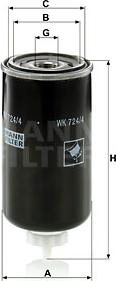 Mann-Filter WK 724/4 - Топливный фильтр autospares.lv